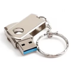 FDM08 Metal Rotating USB Flash Drive with Keychain