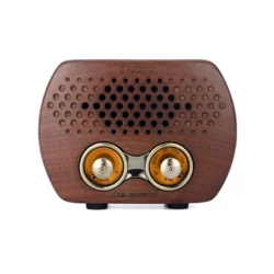 R808 Retro Audio Music Player Wooden Speaker Wireless Mini Speaker Powerful Sound Portable Travel Battery Active Wooden Radio